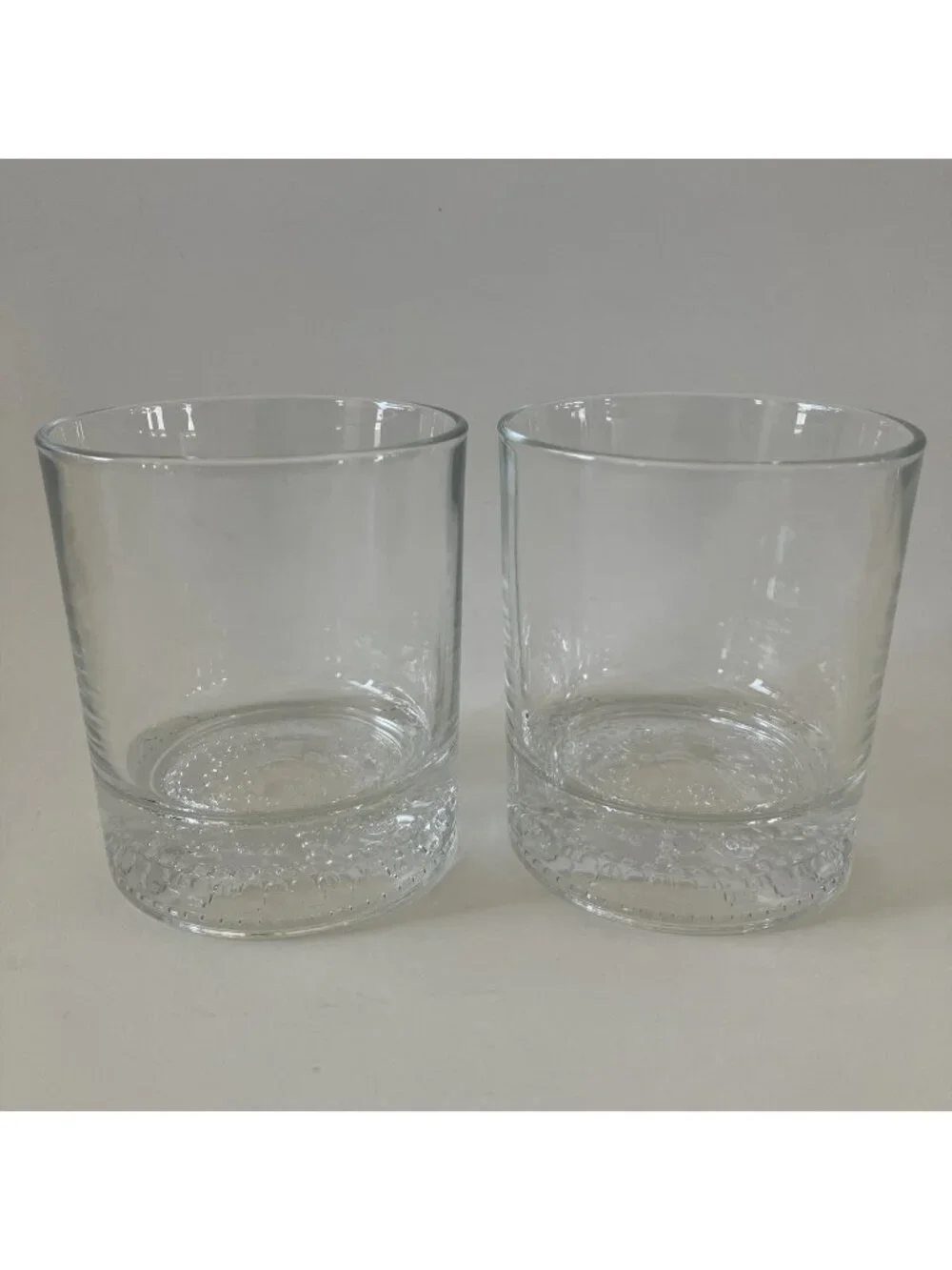 Set of 2 Crown Royal Heavy Bottom Rocks Glasses Pebbled Bottom with Logo